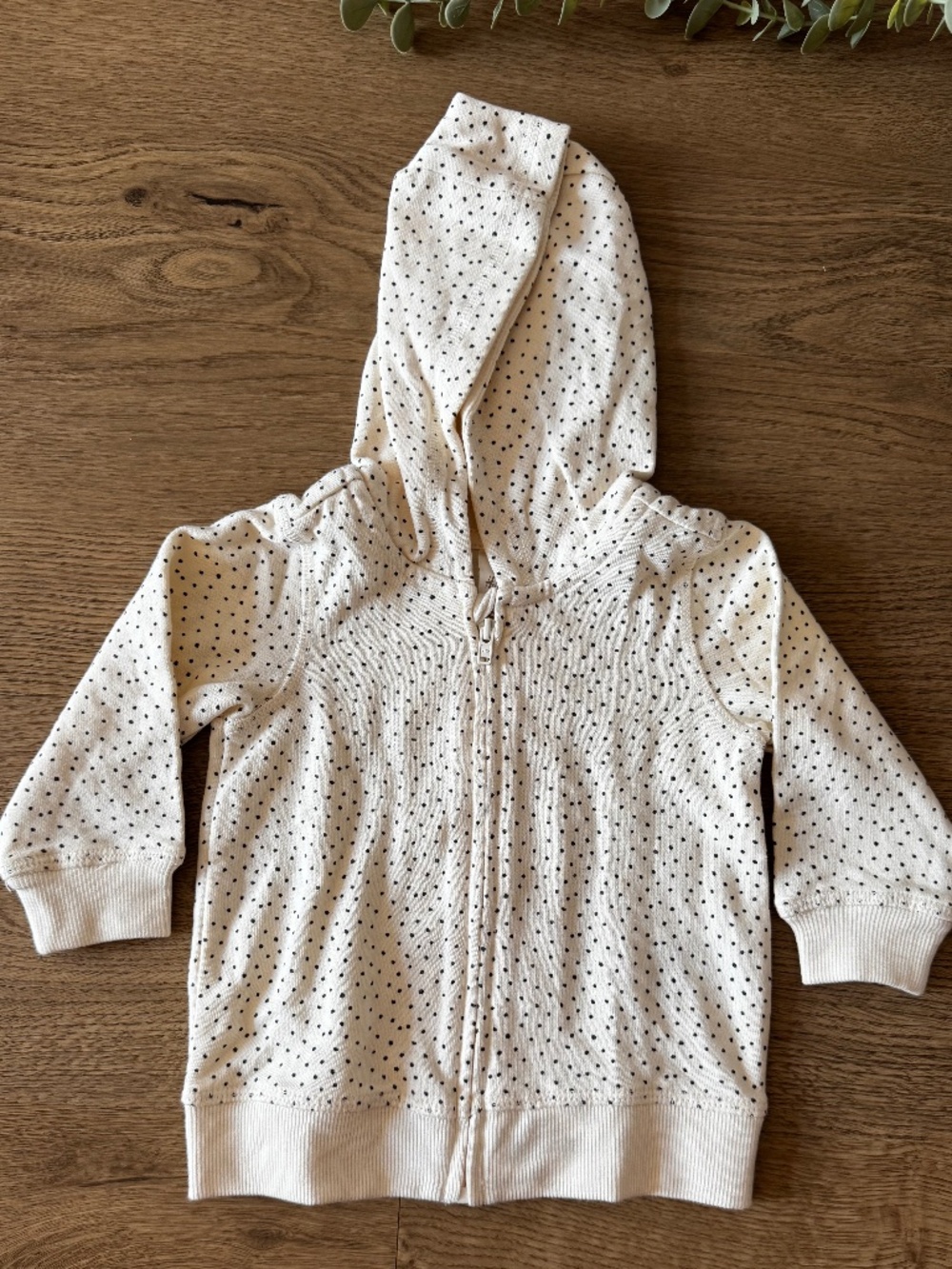 H&M Baby 4-6M Organic Cotton Polka Dot Zip Up Hoodie